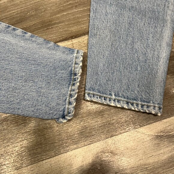 AMO Twist Sweet Cheeks Mid Rise Distressed Skinny Jeans Blue Women’s Size 25 - Picture 7 of 12